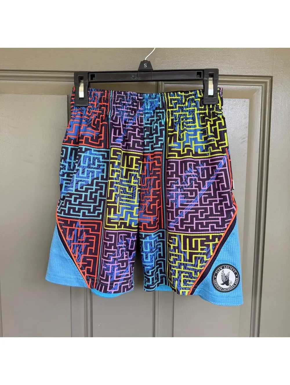 Flow Society Lacrosse Shorts Multicolored Maze Print Youth XXS‎